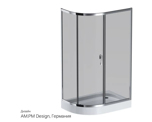 Душевой уголок Am.Pm Like Solo Slide 120 x 80 см, профиль матовый хром, стекло тонированное, W83G-302U120CG64
