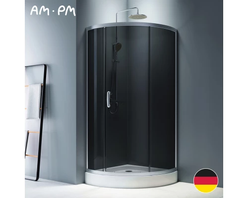 Душевой уголок Am.Pm Like Solo Slide 90 x 90 см, профиль матовый хром, стекло тонированное, W83G-315-090CG64