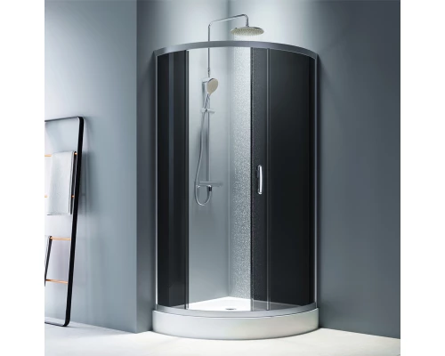 Душевой уголок Am.Pm Like Solo Slide 90 x 90 см, профиль матовый хром, стекло тонированное, W83G-315-090CG64