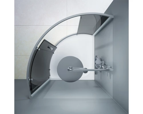 Душевой уголок Am.Pm Like Solo Slide 90 x 90 см, профиль матовый хром, стекло тонированное, W83G-315-090CG64