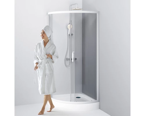 Душевой уголок Am.Pm Like Solo Slide 90 x 90 см, профиль матовый хром, стекло тонированное, W83G-315-090CG64