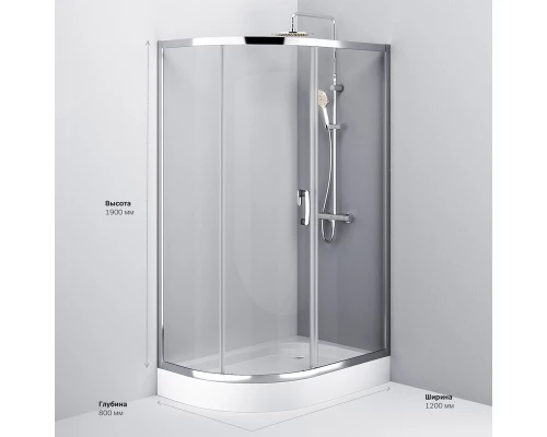 Душевой уголок Am.Pm Like Solo Slide 120 x 80 см, профиль матовый хром, стекло прозрачное, W83G-302U120CT64