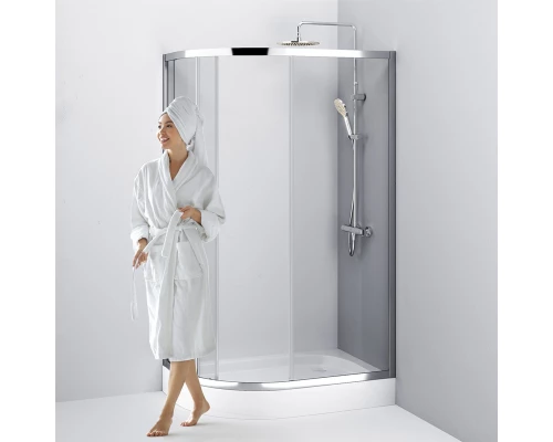 Душевой уголок Am.Pm Like Solo Slide 120 x 80 см, профиль матовый хром, стекло прозрачное, W83G-302U120CT64