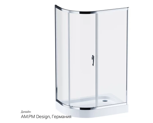 Душевой уголок Am.Pm Like Solo Slide 120 x 80 см, профиль матовый хром, стекло прозрачное, W83G-302U120CT64