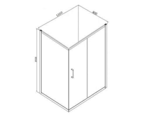 Душевой уголок Bravat Blackline BS120.3101A 120 x 80 x 200 см прямоугольный, алюминий полированный