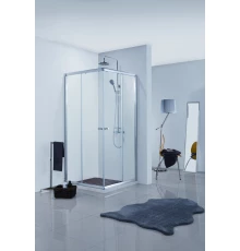 Душевой уголок Bravat Drop BS090.2200A, 90 x 90 x 200 см, двери раздвижные, стекло прозрачное, хром