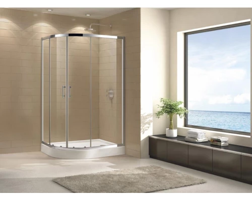 Душевой уголок Cezares 120 х 100 см, профиль хром, стекло прозрачное, ECO-O-RH-2-120/100-C-Cr