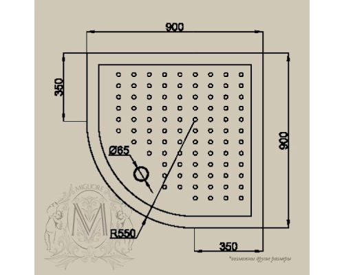 Душевой уголок Migliore Diadema 90 х 90 х 185 см, стекло матовое, 22678