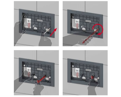 Инсталляция TECE TECEprofil UNI 2.0 для подвесного унитаза, 9300302 с крепежом и шумоизоляцией и клавишей в цвете черный матовый
