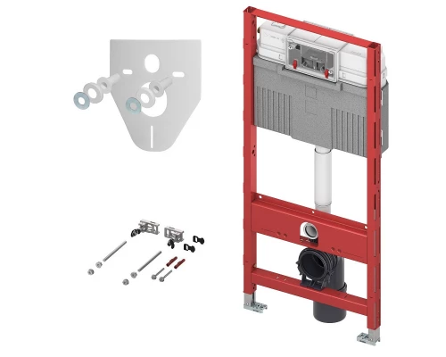 Инсталляция TECE TECEprofil UNI 2.0 для подвесного унитаза, 9300302 с крепежом и шумоизоляцией и клавишей в цвете черный матовый