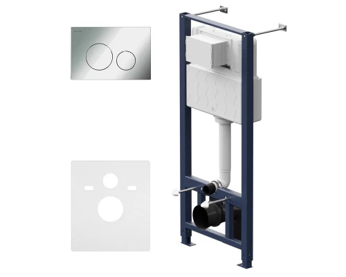 Инсталляция Am.Pm Pro для подвесного унитаза с пневматической клавишей Pro L пластик, глянцевый хром, I012704.9051