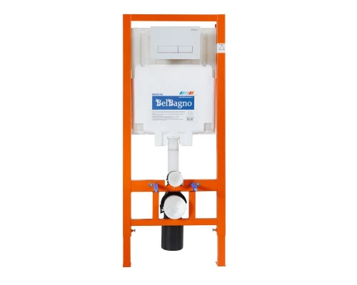 Инсталляция BelBagno для подвесного унитаза BB002-80, клавиша белая BB009-MR-BIANCO