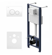 Инсталляция Am.Pm Pro для подвесного унитаза, с пневматической клавишей Pro L, цвет белый, I012704.9001