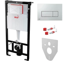 Комплект AlcaPlast SET 4 в 1: инсталляция, звукоизоляция, крепления, клавиша M571 хром глянец, AM101/1120-4:1 RU M571-0001