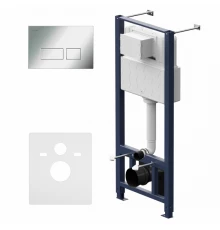 Инсталляция Am.Pm Pro для подвесного унитаза, с пневматической клавишей Pro S, хром глянцевый, I012704.7051