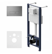 Инсталляция Am.Pm Pro для подвесного унитаза, с пневматической клавишей Pro S, никель матовый, I012704.7031