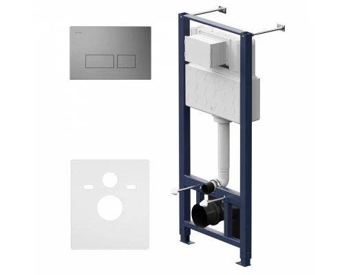 Инсталляция Am.Pm Pro для подвесного унитаза, с пневматической клавишей Pro S, никель матовый, I012704.7031