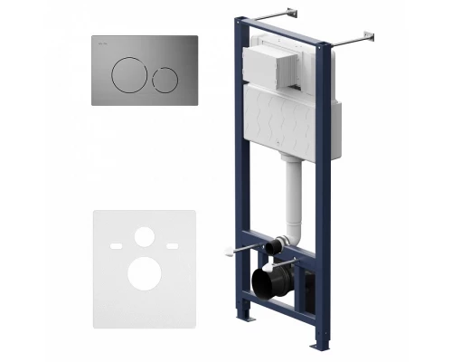 Инсталляция Am.Pm Pro для подвесного унитаза, с пневматической клавишей Pro L, никель матовый, I012704.9031