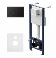 Инсталляция Am.Pm Pro для подвесного унитаза, с пневматической клавишей Pro L, черный матовый, I012704.9038