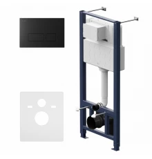 Инсталляция Am.Pm Pro для подвесного унитаза, с пневматической клавишей Pro S, черный матовый, I012704.7038