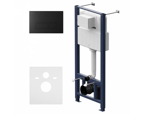 Инсталляция Am.Pm Pro для подвесного унитаза, с пневматической клавишей Pro S, черный матовый, I012704.7038