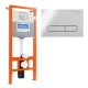 Инсталляция BelBagno для подвесного унитаза BB001-120, клавиша хром BB005-PR-CHROME