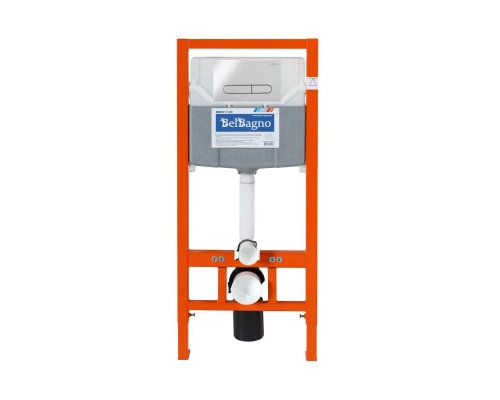 Инсталляция BelBagno для подвесного унитаза BB001-120, клавиша хром BB005-PR-CHROME