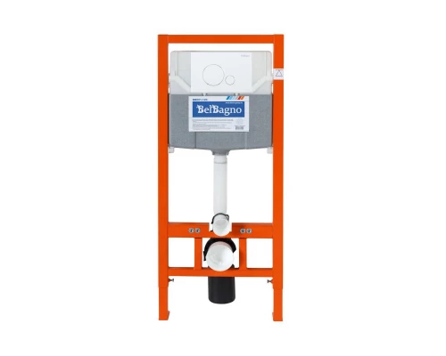 Инсталляция BelBagno для подвесного унитаза BB001-120, клавиша белая BB014-SR-BIANCO