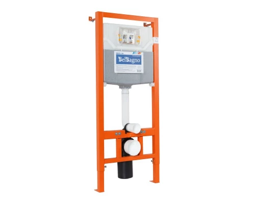 Инсталляция BelBagno для подвесного унитаза BB001-120, клавиша белая BB014-SR-BIANCO