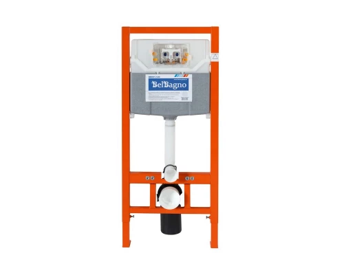 Инсталляция BelBagno для подвесного унитаза BB001-120, клавиша белая BB014-SR-BIANCO