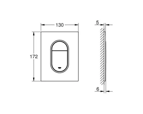 Кнопка для инсталляции Grohe Arena Cosmopolitan S 37624000, вертикальная, хром глянцевый