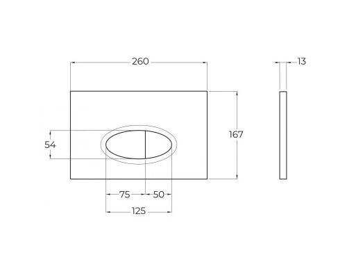 Клавиша смыва BelBagno, цвет белый глянцевый, BB052BL