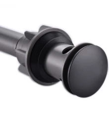 Донный клапан BelBagno, с переливом, черный матовый, BB-PCU-03-NERO