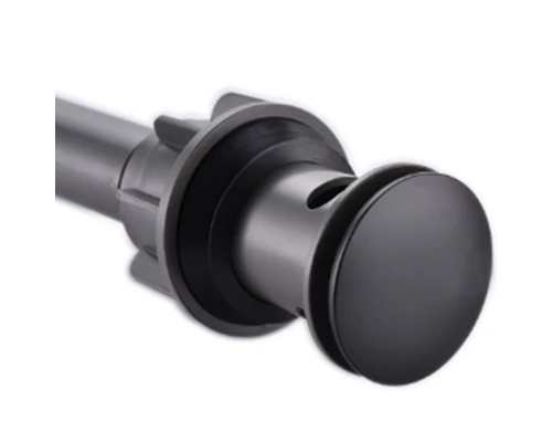 Донный клапан BelBagno, с переливом, черный матовый, BB-PCU-03-NERO