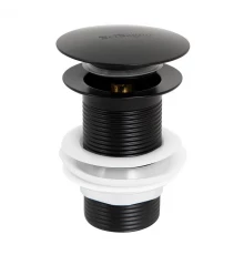 Донный клапан BelBagno, черный матовый, без перелива, BB-SC-NERO