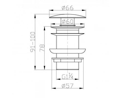 Донный клапан BelBagno, без перелива, хром, BB-SC-CRM