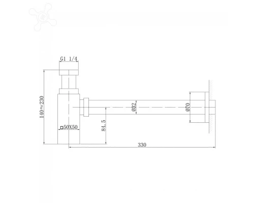 Сифон для раковины, цвет золото матовое, AF0031G