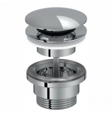 Донный клапан для раковины Jacob Delafon E30536-CP, с системой "клик-клак", универсальный, хром