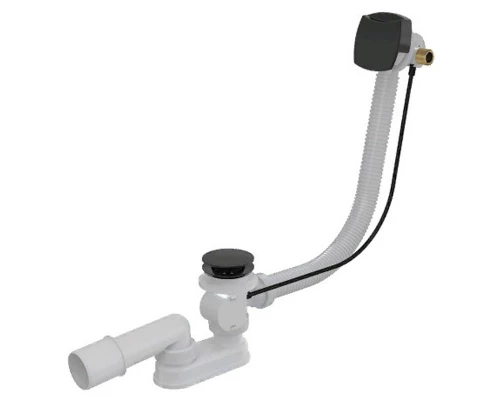 Слив-перелив AlcaPlast A564BLACK с наливом через перелив, цвет - черный матовый