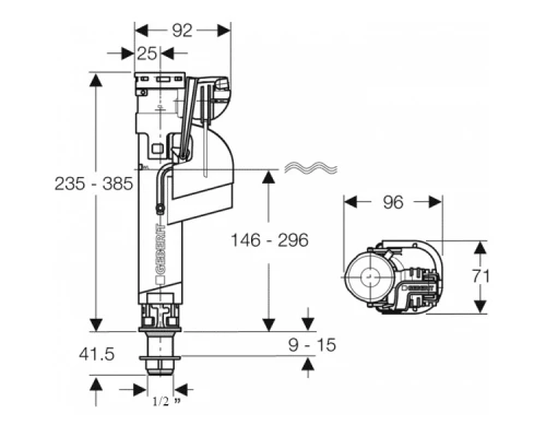 Впускной клапан Geberit ImpulsBasic360 1/2" 281.208.00.1