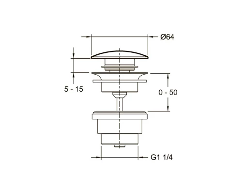 Донный клапан для раковины Jacob Delafon Nouvelle Vague E30536-BCN, с системой 