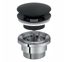 Донный клапан для раковины Jacob Delafon Nouvelle Vague E30536-BL, с системой "клик-клак", универсальный, черный матовый