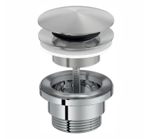 Донный клапан для раковины Jacob Delafon Nouvelle Vague E30536-CAT, с системой "клик-клак", универсальный, хром матовый