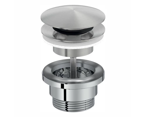 Донный клапан для раковины Jacob Delafon Nouvelle Vague E30536-CAT, с системой "клик-клак", универсальный, хром матовый