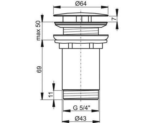 Донный клапан Ravak, для раковины без перелива, белый матовый, X01799