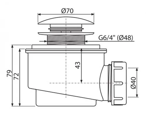 Сифон для душевого поддонa click/clack Alcaplast A465BLACK d50, черный-мат