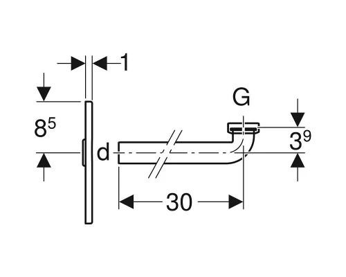 Крышка и патрубок внутристенного сифона скрытого монтажа Geberit 115.416.11.1