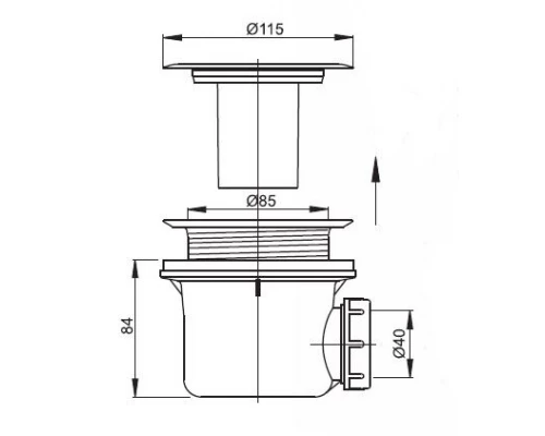 Сифон для душевого поддона Alcaplast A48 d90, с нержавеющей peшeткой