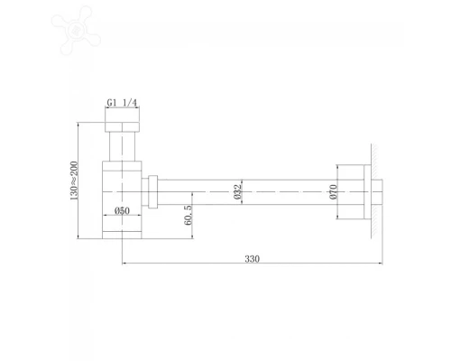 Сифон для раковины, цвет золото матовое, AF0030G