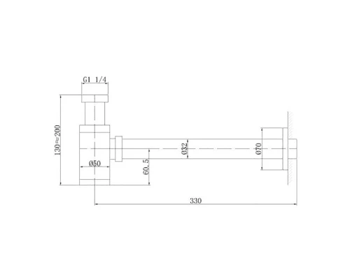 Сифон для раковины, цвет хром, AF0030